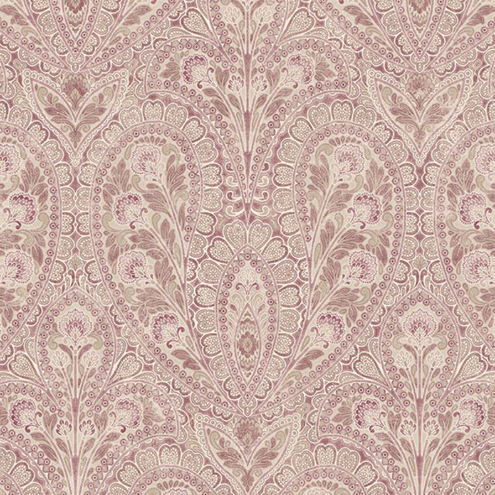 Patton Wallcoverings AF37727 Flourish (Abby Rose 4) Ornamental Wallpaper in Black, Plum & Pink